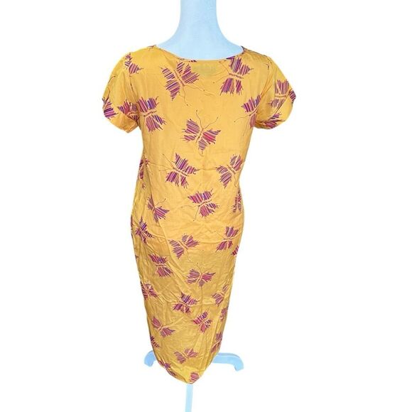 VTG 1980’a Diane Von Furstenburg 100% Silk Butterfly Print Shift Midi Dress 6 - Picture 3 of 8